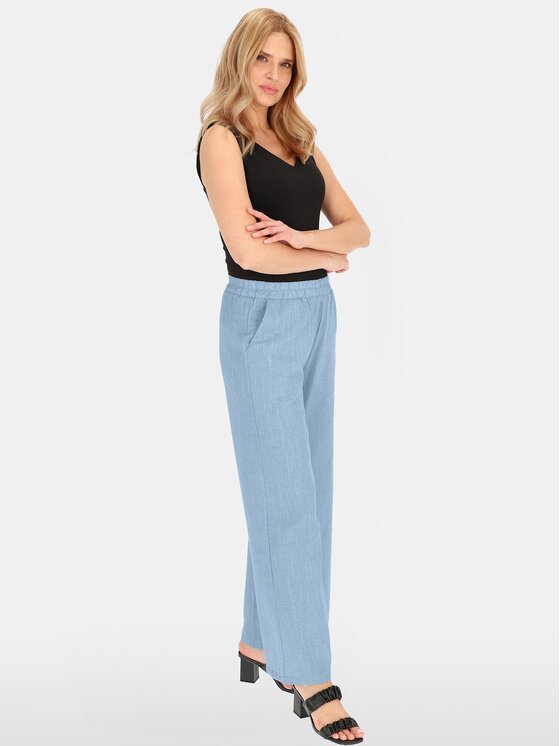 Perso Perso Spodnie damskie PTE252689F Błękitny Regular Fit