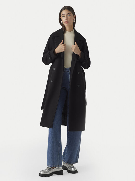 Vero Moda Vero Moda Демісезонний плащ Fortuneaya 10289870 Чорний Regular Fit
