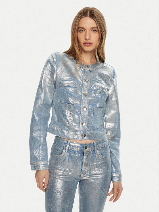 Guess Guess Jeansová bunda W5RN 11D5JS1 Modrá Regular Fit