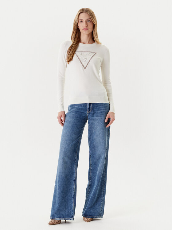Guess Guess Pullover W5YR23 Z2NQ2 Écru Regular Fit