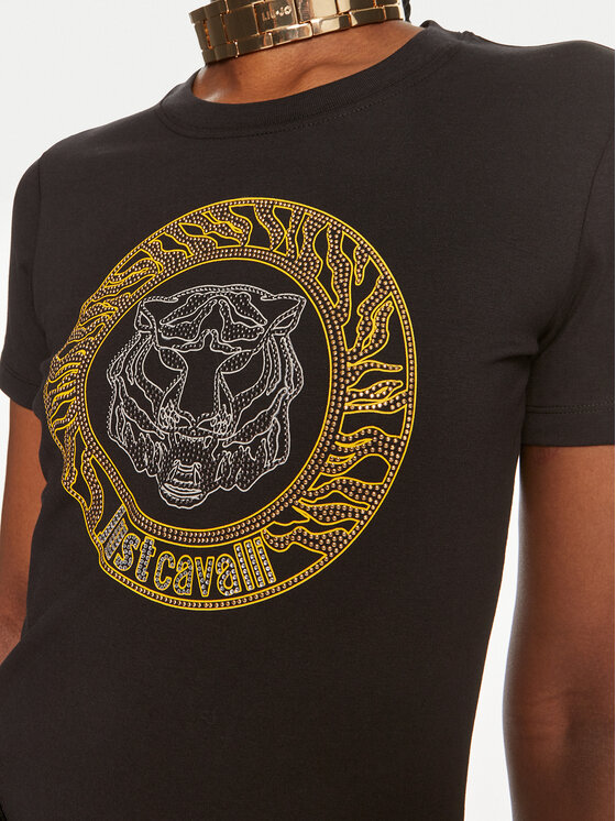 Just Cavalli Just Cavalli Majica 76PAHE08 Črna Slim Fit