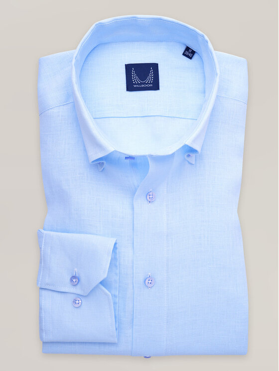 Willsoor Willsoor Koszula 43073sl Niebieski Slim Fit