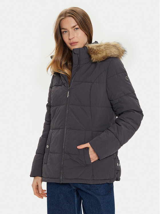 Fransa Fransa Télikabát Marna 20613795 Fekete Regular Fit