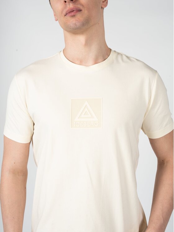 Iceberg Iceberg T-Shirt F020639A Μπεζ Regular Fit
