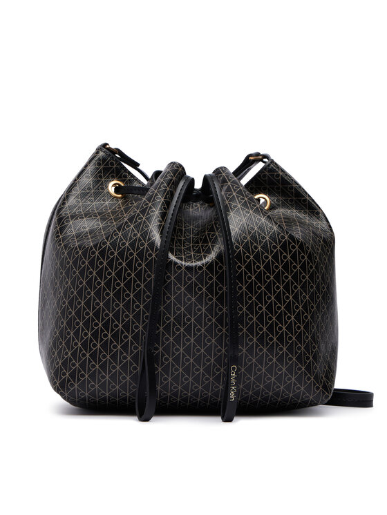 Calvin Klein Calvin Klein Geantă Emblem Aop Drawstring Bucket LV04F3785G Negru
