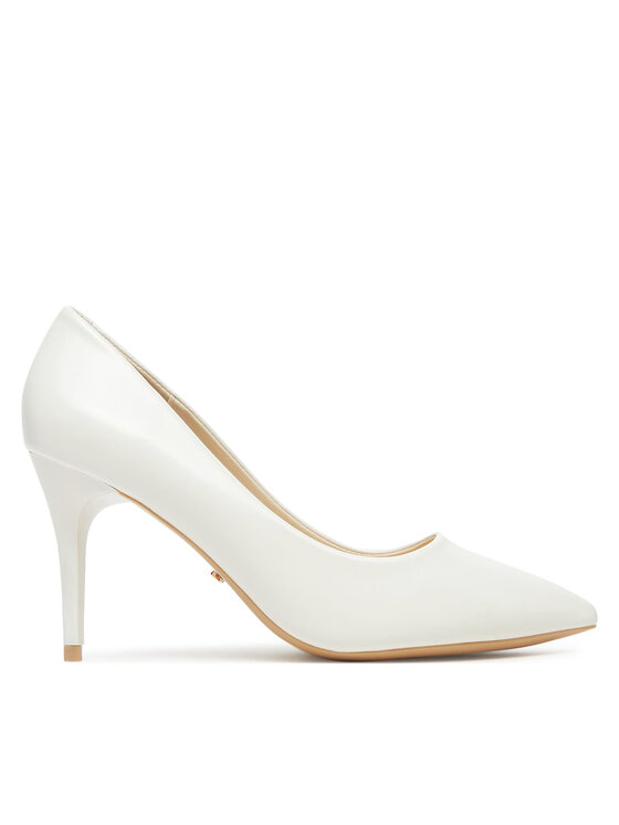 Pantofi cu toc subțire DeeZee DZ002 Alb
