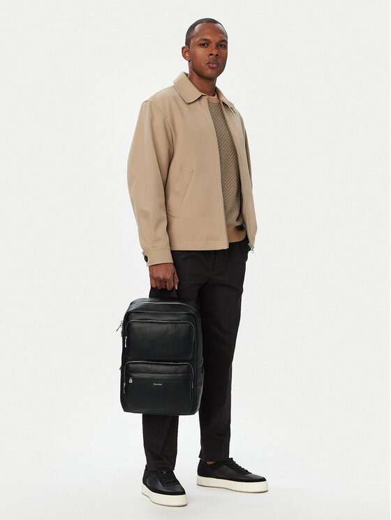 Calvin Klein Nahrbtnik Raised Double Pocket Backpack LV04D3493G Črna
