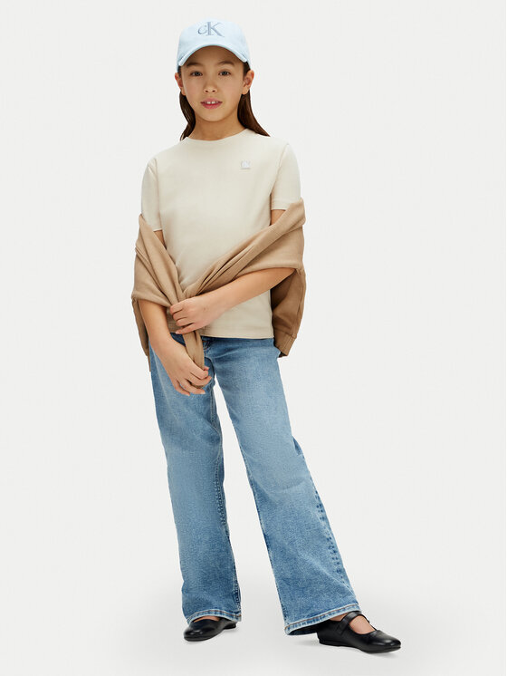 Calvin Klein Jeans Calvin Klein Jeans Majica Mono Mini Badge LV1CKSJA30 Bež Regular Fit