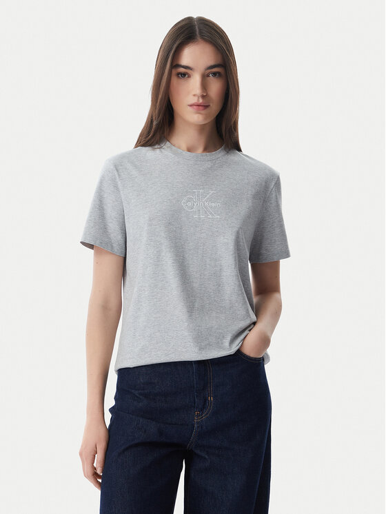 Calvin Klein Jeans Póló LV047G831G Világosszürke Regular Fit