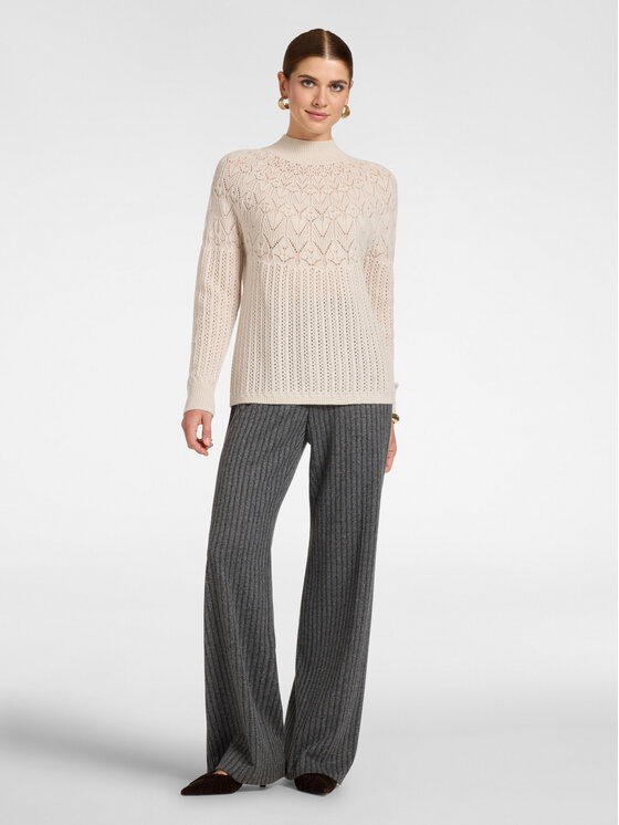 Elena Mirò Elena Mirò Sweter M029Z000790N002 Kremowy Regular Fit