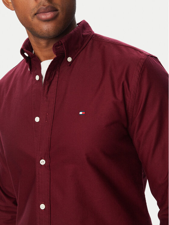 Tommy Hilfiger Tommy Hilfiger Cămașă Solid Heritage MW0MW35774 Vișiniu Regular Fit