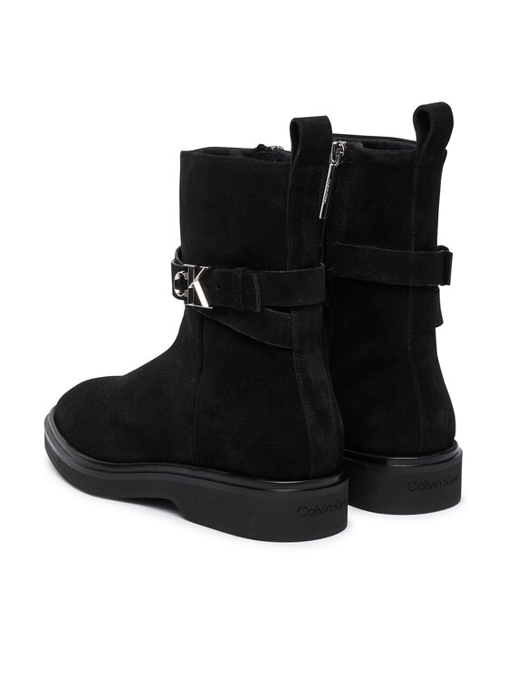 Calvin Klein Calvin Klein Škornji Ankle Boot W/ Metal Logo Sue HW0HW02664 Črna