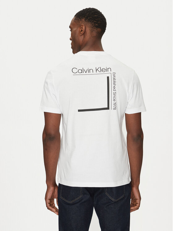 Calvin Klein Calvin Klein Tricou Linear Box Logo K10K114152 Alb Regular Fit