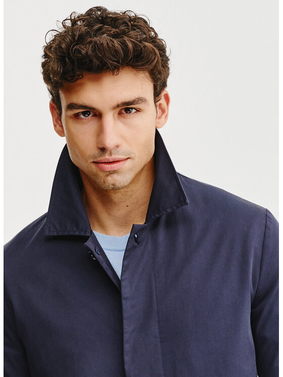 Pako Lorente Pako Lorente Płaszcz przejściowy P25SF-7X-001 Granatowy Classic Fit