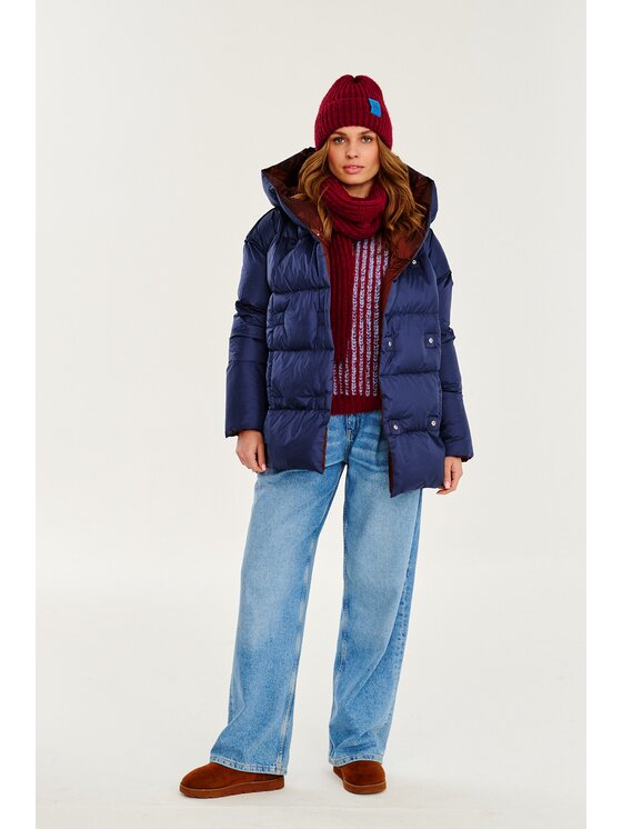 NAOKO NAOKO Kurtka zimowa Alaska Cinnamon Cloud Bordowy Regular Fit