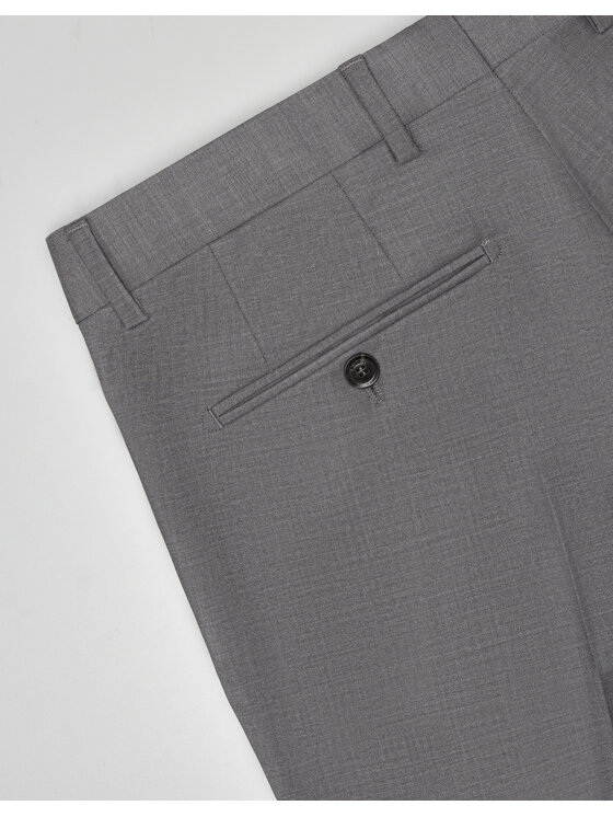Borgio Borgio Spodnie garniturowe chiari_sz Szary Slim Fit