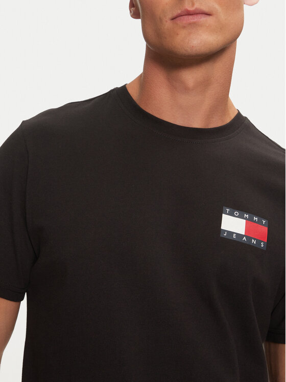 Tommy Jeans Tommy Jeans Tricou Essential Flag DM0DM20740 Negru Slim Fit