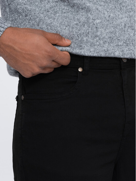 Ombre Ombre Spodnie materiałowe OM-PACP-0151 Czarny Fitting Fit