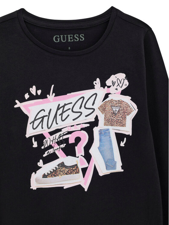 Guess Guess Bluzka J6YI01 K3664 Czarny Regular Fit