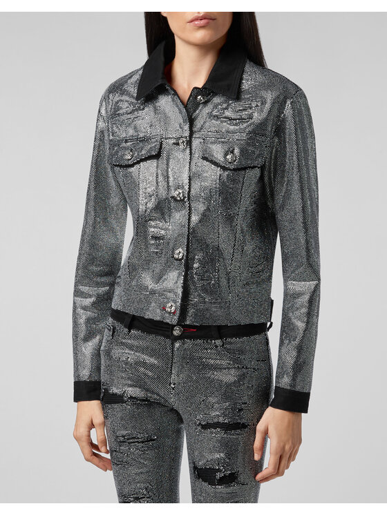 PHILIPP PLEIN PHILIPP PLEIN Džínsová bunda 21829 Čierna Regular Fit