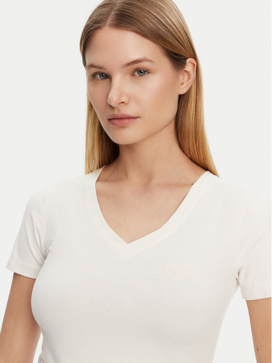 Guess Guess Póló O5GI00 KBBU1 Ekru Boxy Fit