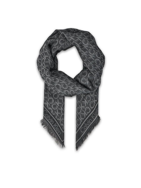 Eșarfă Calvin Klein Aop Monogram Jacquard LV04F8054G Negru