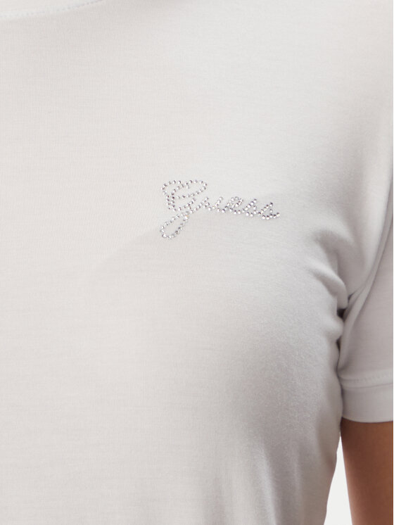 Guess Guess T-Shirt W6YI12 K3751 Biały Slim Fit