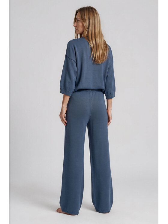 Fobya Fobya Bluzka F3013 Granatowy Basic Fit