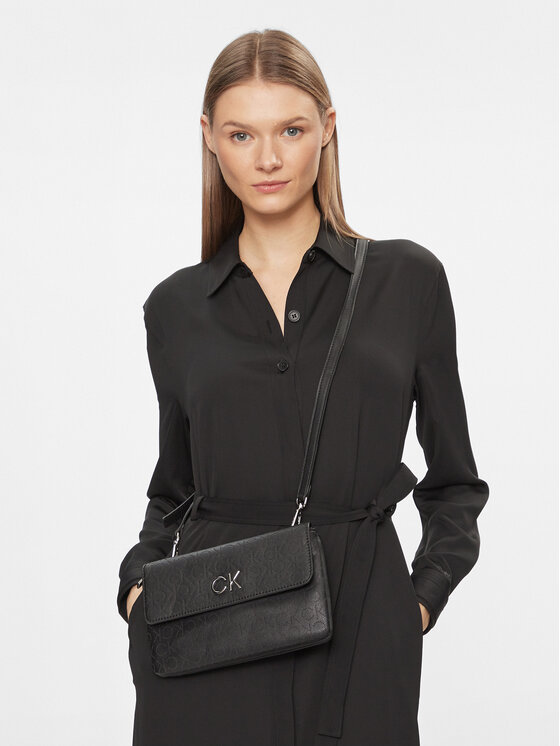 Calvin Klein Calvin Klein Handtasche Re-Lock Dbl Crossbody Bag Perf K60K609399 Schwarz