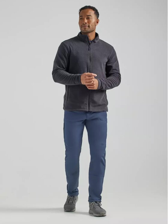 Wrangler Wrangler Kurtka przejściowa TECHNICAL FLEECE JACKET Czarny Regular Fit
