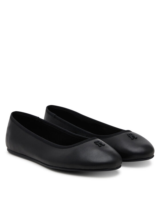 Tommy Hilfiger Tommy Hilfiger Μπαλαρίνες Th Hardware Leather Ballerina FW0FW08654 Μαύρο