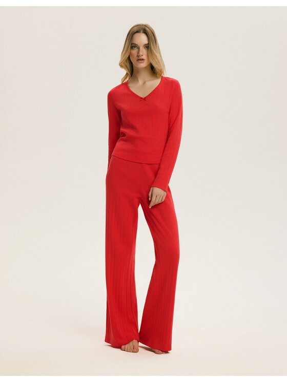 Esotiq Esotiq Piżama 44671 Czerwony Regular Fit