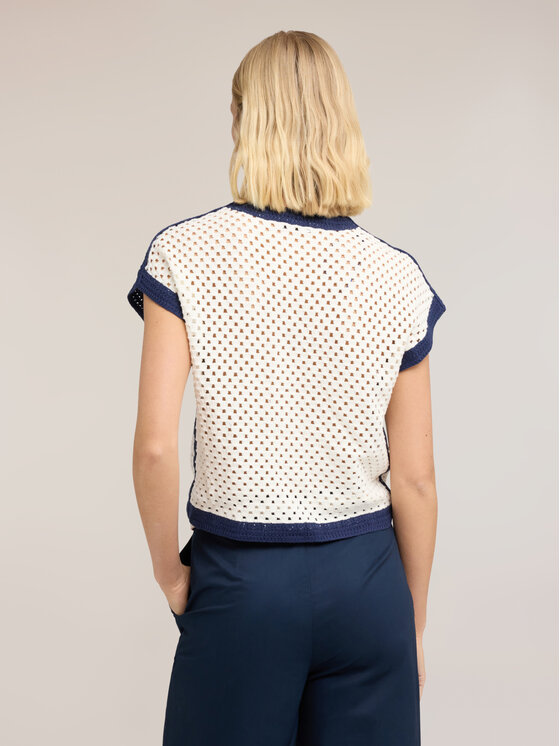Motivi Motivi Sweter M237W003947N0S1 Biały Boxy Fit