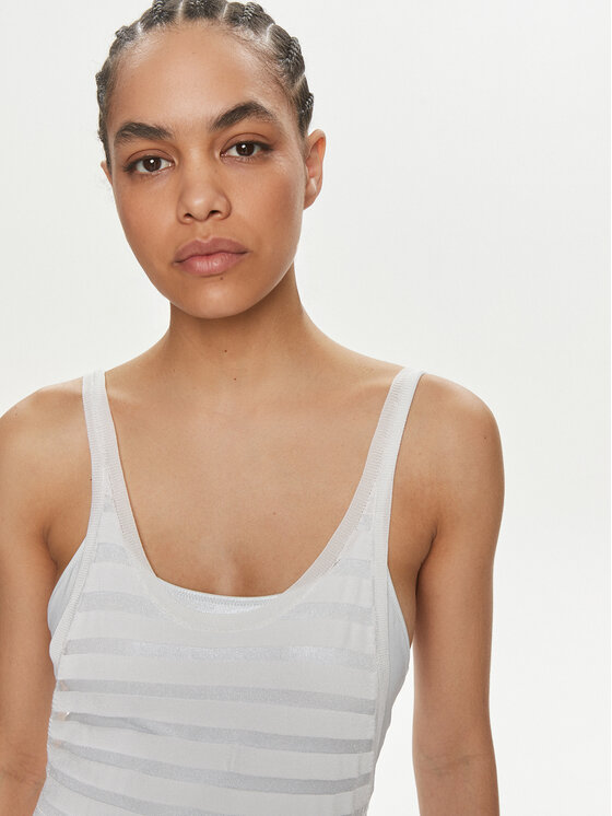 Calvin Klein Swimwear Calvin Klein Swimwear Plážové šaty KW0KW02464 Biela Regular Fit