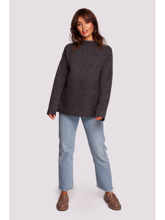 BeWear BeWear Sweter BK091 Czarny Modern Fit