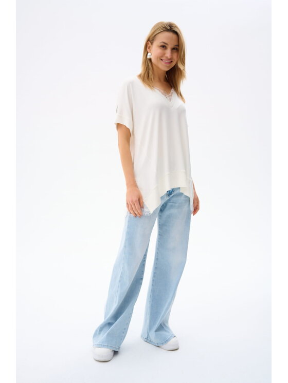 blue shadow blue shadow Bluzka Rosie Écru Standard Fit