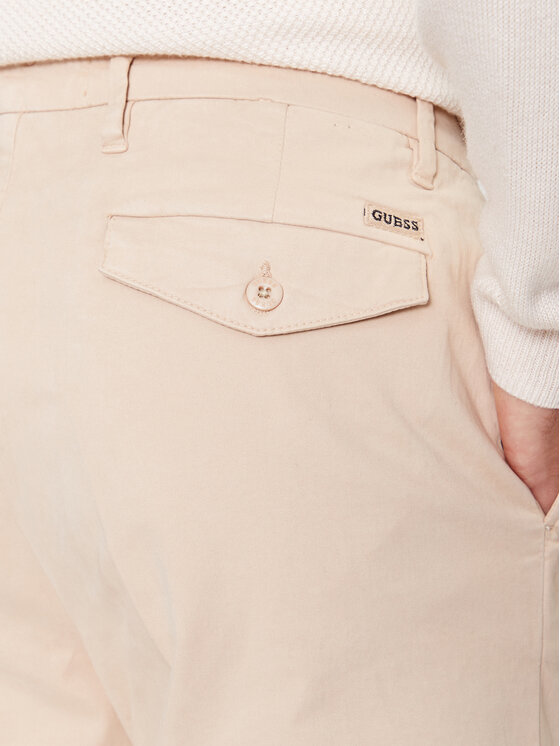 Guess Guess Pantaloni din material Noah M3BB27 WFPMA Bej Slim Fit