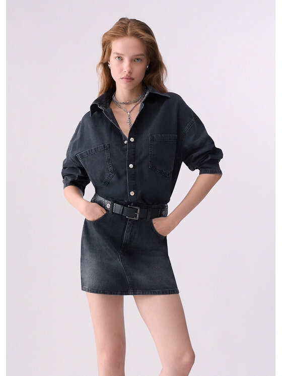 Liu Jo Liu Jo Vestito di jeans UF6185D037087526 Nero Regular Fit