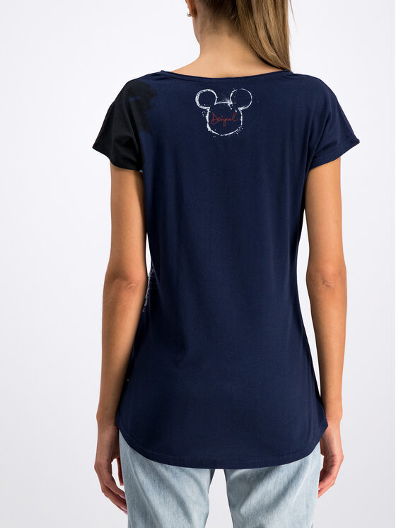 Desigual Desigual Marškinėliai Mickey 19SWTKCZ Tamsiai mėlyna Regular Fit