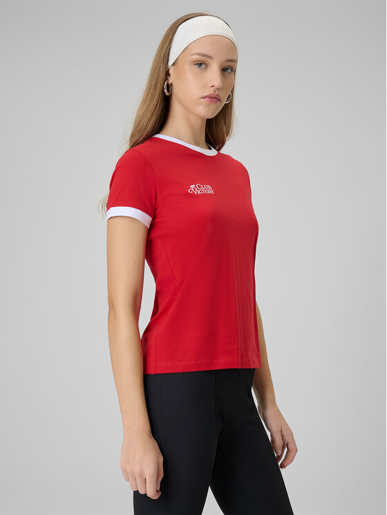4F 4F T-Shirt SPORTS CLUB Czerwony Regular Fit