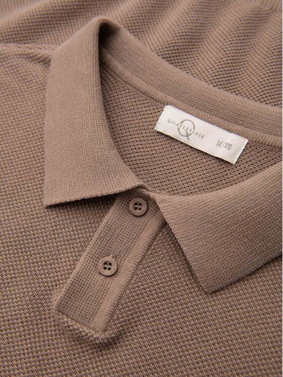 Ombre Ombre Polo OM-POSS-0178 Brązowy Regular Fit