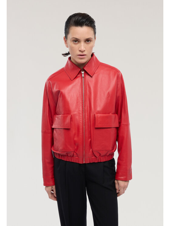 Trussardi Trussardi Giacca di pelle R366A000735N016 Rosso Regular Fit
