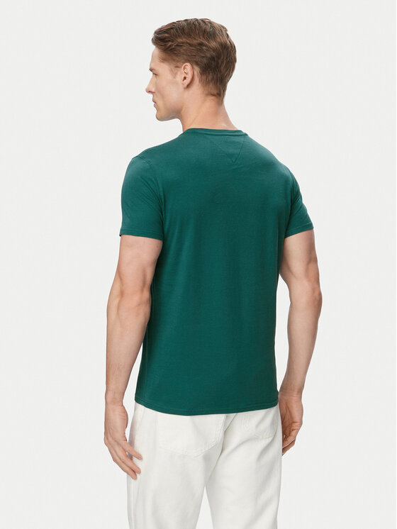 Tommy Jeans Tommy Jeans Tricou DM0DM04411 Verde închis Slim Fit