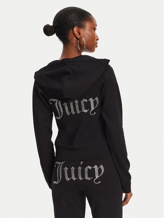 Juicy Couture Juicy Couture Світшот Ola JCWAS125310 Чорний Slim Fit