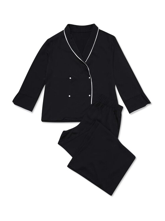 Esotiq Esotiq Piżama 42110 Czarny Regular Fit