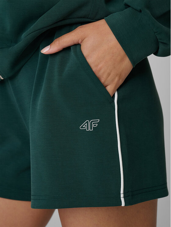 4F 4F Szorty sportowe COURT SOCIETY Zielony ciemny Regular Fit