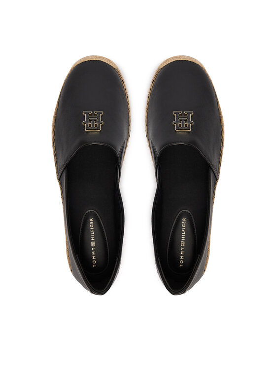 Tommy Hilfiger Tommy Hilfiger Espadrilky Th Logo Leather Espadrille FW0FW09246 Čierna