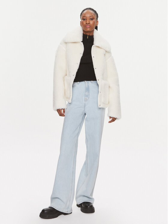 Calvin Klein Jeans Calvin Klein Jeans Prechodná bunda J20J221893 Écru Relaxed Fit