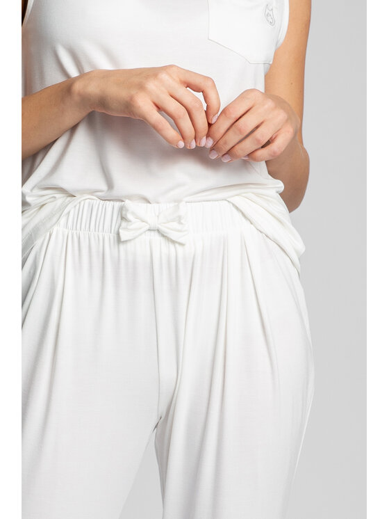 LaLupa LaLupa Spodnie piżamowe LA025 Biały Comfortable Fit