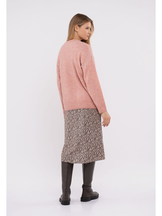 Volcano Volcano Sweter S-SIMONA Różowy Regular Fit